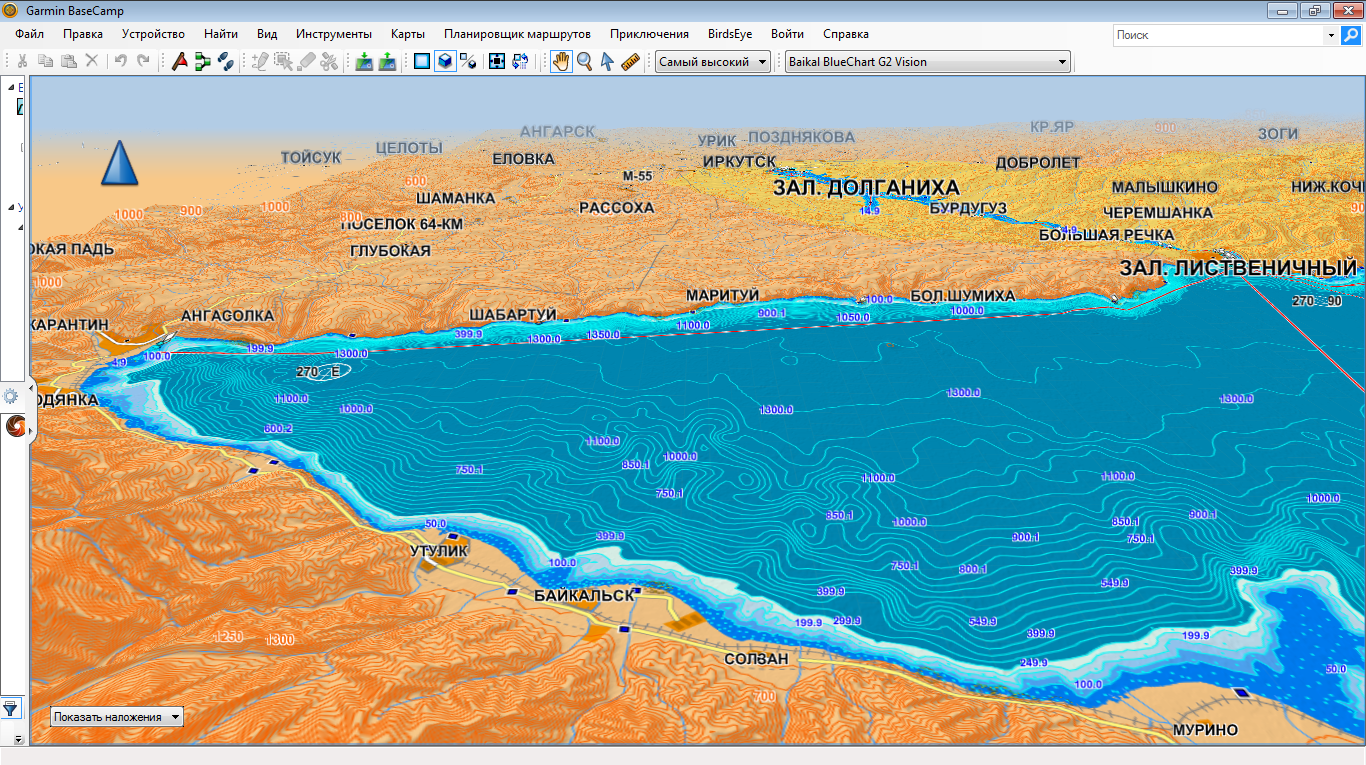 Карта глубин оз байкал